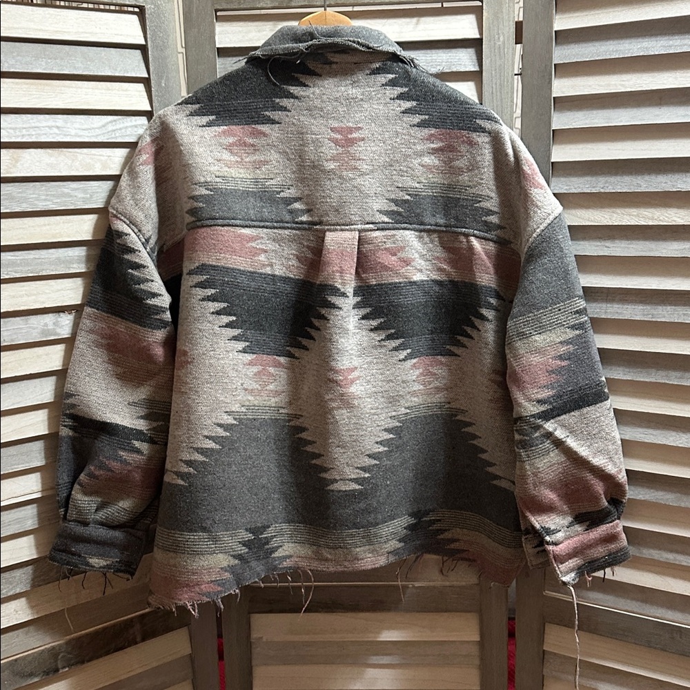 Geometric Patterned Button-Up Jacket - image 6